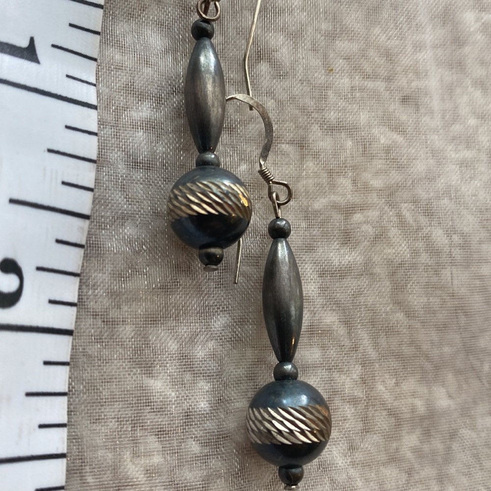 Sterling Silver, Authentic, Native Made Earrings - image 2